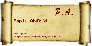 Papiu Abád névjegykártya